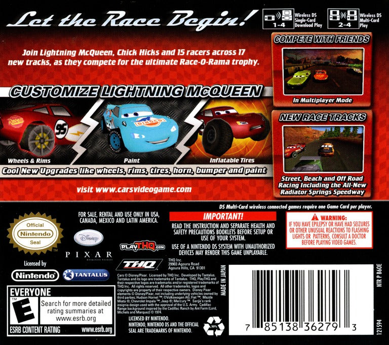 
Disney•Pixar Cars: Race-O-Rama | Nintendo DS | back cover 1