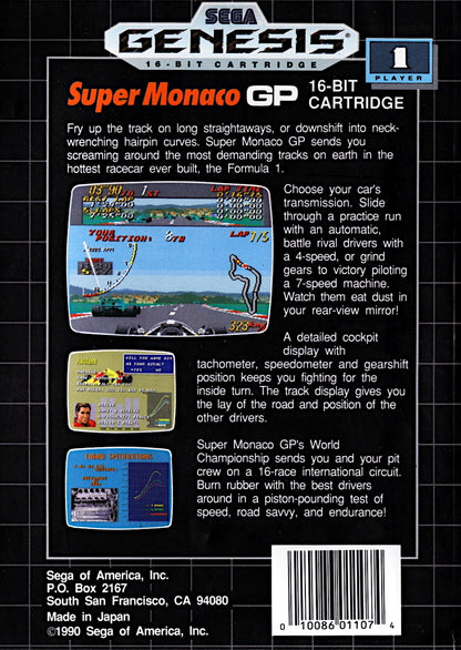 
Super Monaco GP | Genesis | back cover 1
