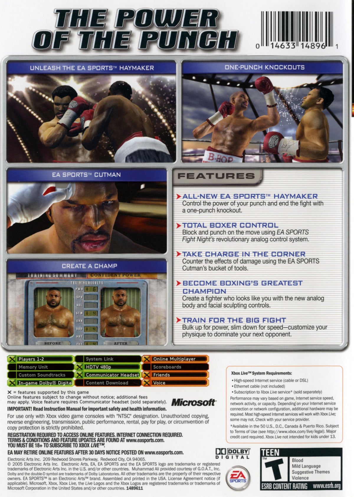 Fight Night Round 2 | Xbox | back cover 1 | Region: North America | Source: LaunchBox