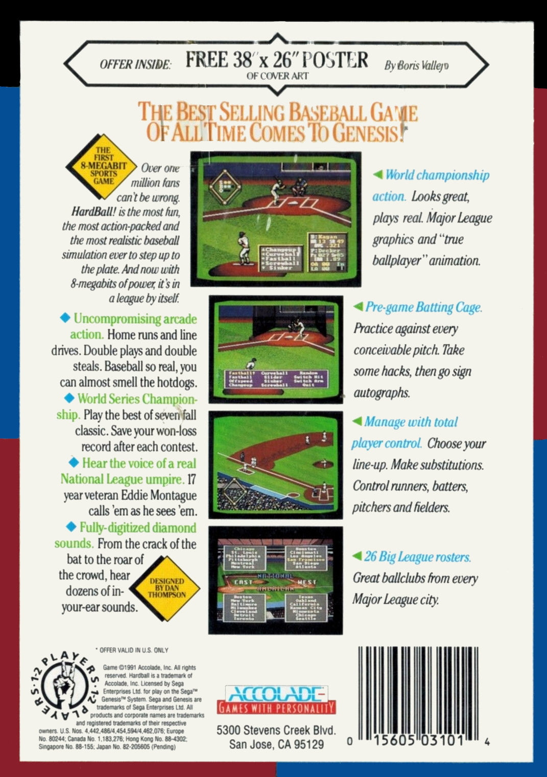 HardBall! | Genesis | back cover 1