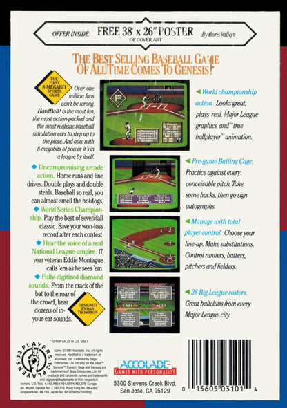 
HardBall! | Genesis | back cover 1