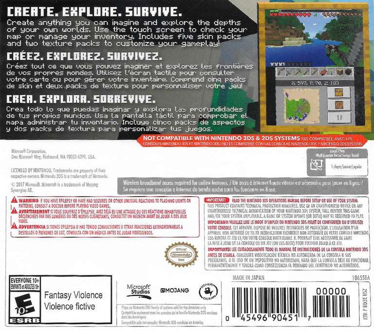 
Minecraft: New Nintendo 3DS Edition | Nintendo 3DS | back cover 1