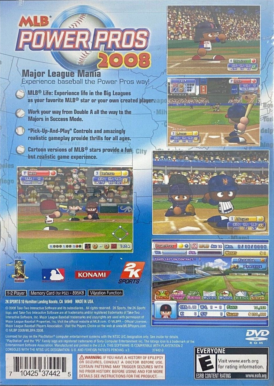 
MLB Power Pros 2008 | PlayStation 2 | back cover 1