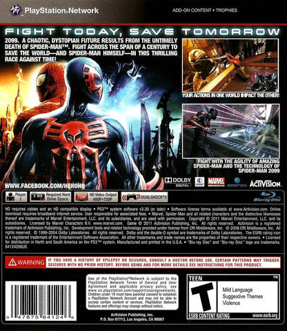 
Spider-Man: Edge of Time | PlayStation 3 | back cover 1 | Region: North America | Source: LaunchBox