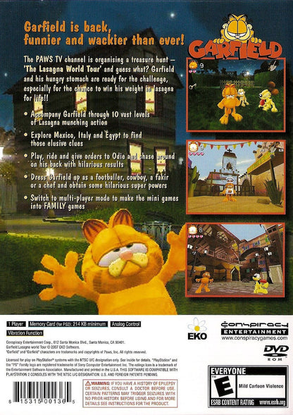 
Garfield: Lasagna World Tour | PlayStation 2 | back cover 1 | Region: North America | Source: LaunchBox