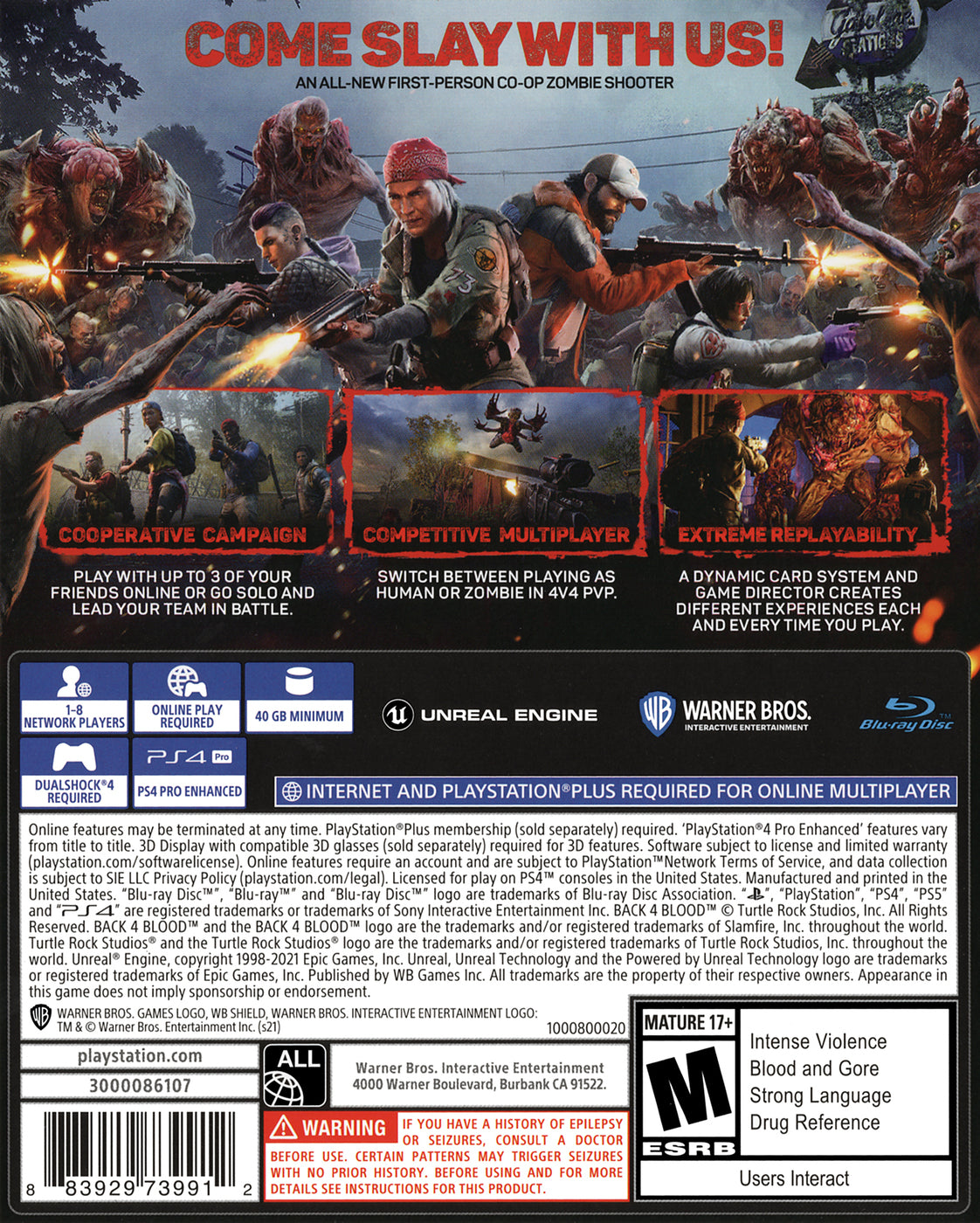 Back 4 Blood | PlayStation 4 | back cover 1