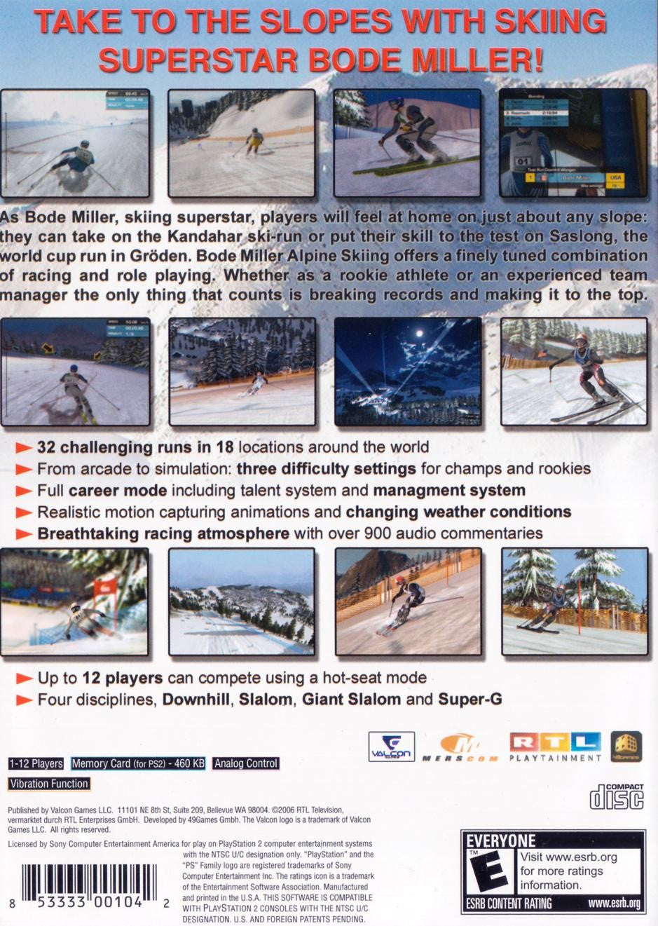 
Bode Miller Alpine Skiing | PlayStation 2 | back cover 1