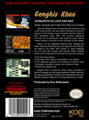 
Genghis Khan | NES | back cover 1