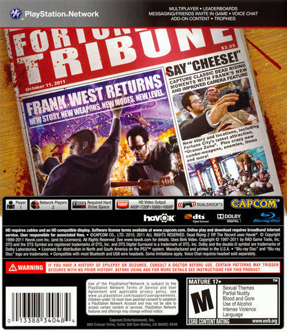
Dead Rising 2: Off the Record | PlayStation 3 | back cover 1 | Region: North America | Source: LaunchBox