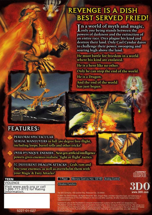 
Dragon Rage | PlayStation 2 | back cover 1 | Region: North America | Source: LaunchBox