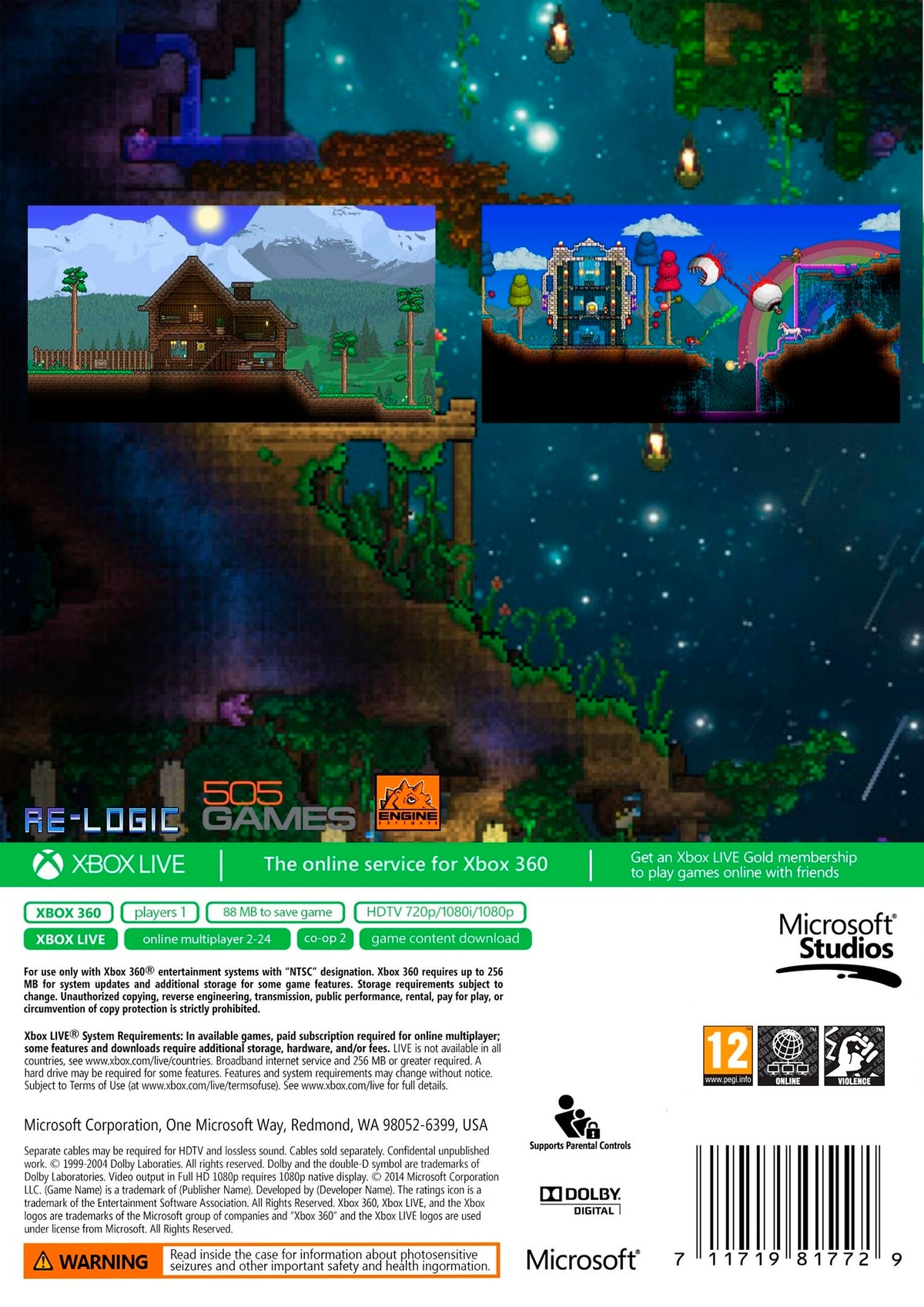 Terraria | Xbox 360 | back cover 1