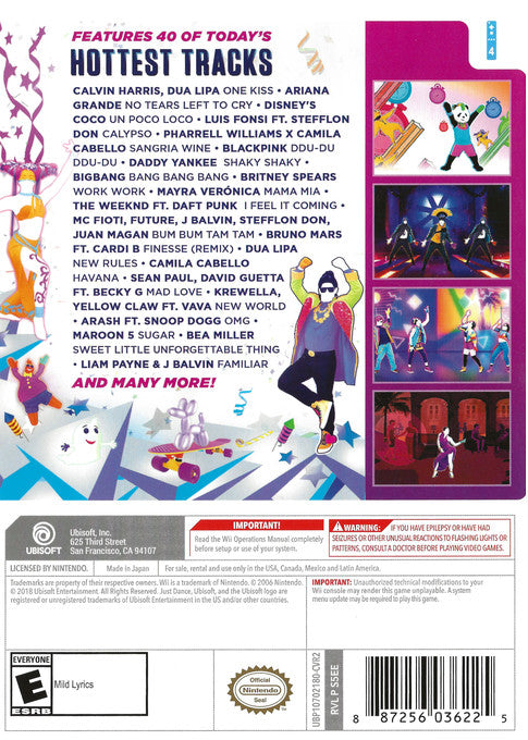
Just Dance 2019 | Wii | back cover 1