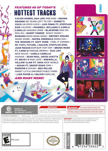 
Just Dance 2019 | Wii | back cover 1