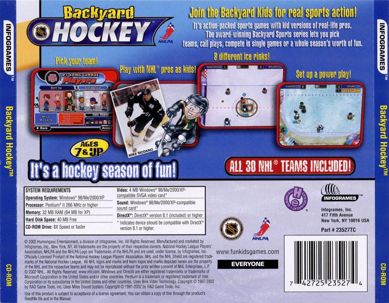 
Backyard Hockey | Game Boy Advance | back cover 1