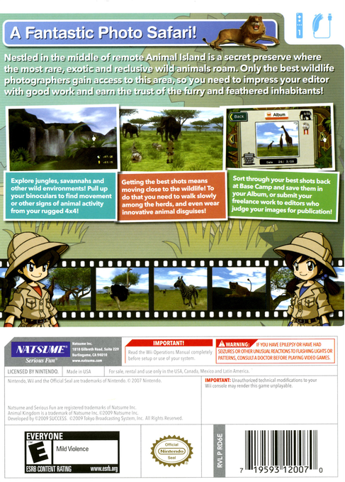 
Animal Kingdom: Wildlife Expedition | Wii | back cover 1