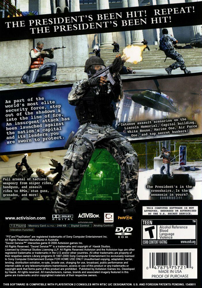
Secret Service | PlayStation 2 | back cover 1
