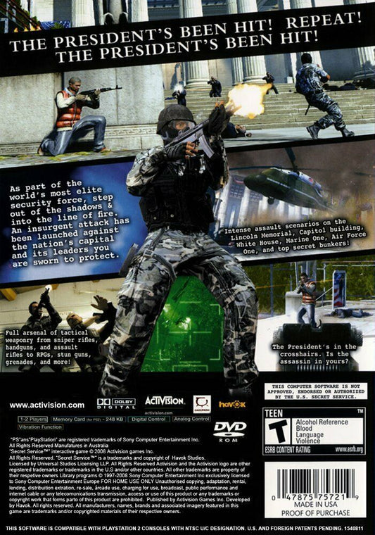 
Secret Service | PlayStation 2 | back cover 1 | Region: North America | Source: LaunchBox
