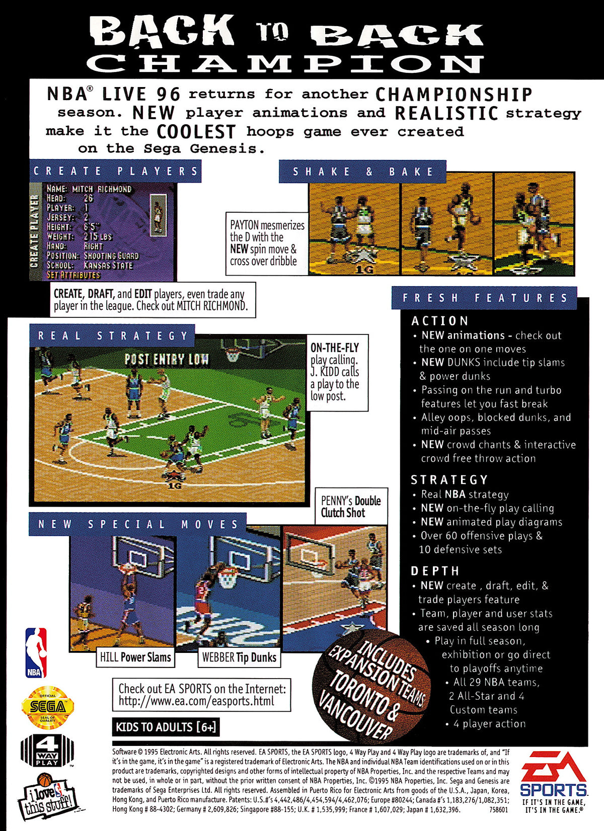 
NBA Live 96 | Genesis | back cover 1