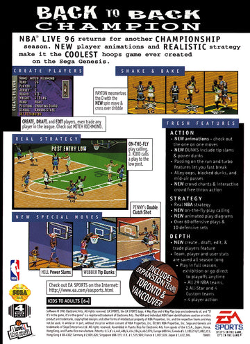 
NBA Live 96 | Genesis | back cover 1