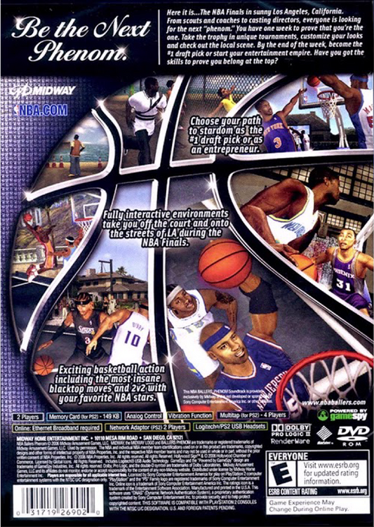 
NBA Ballers: Phenom | PlayStation 2 | back cover 1 | Region: North America | Source: LaunchBox
