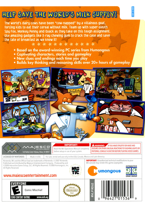
Spy Fox "Dry Cereal" | Wii | back cover 1