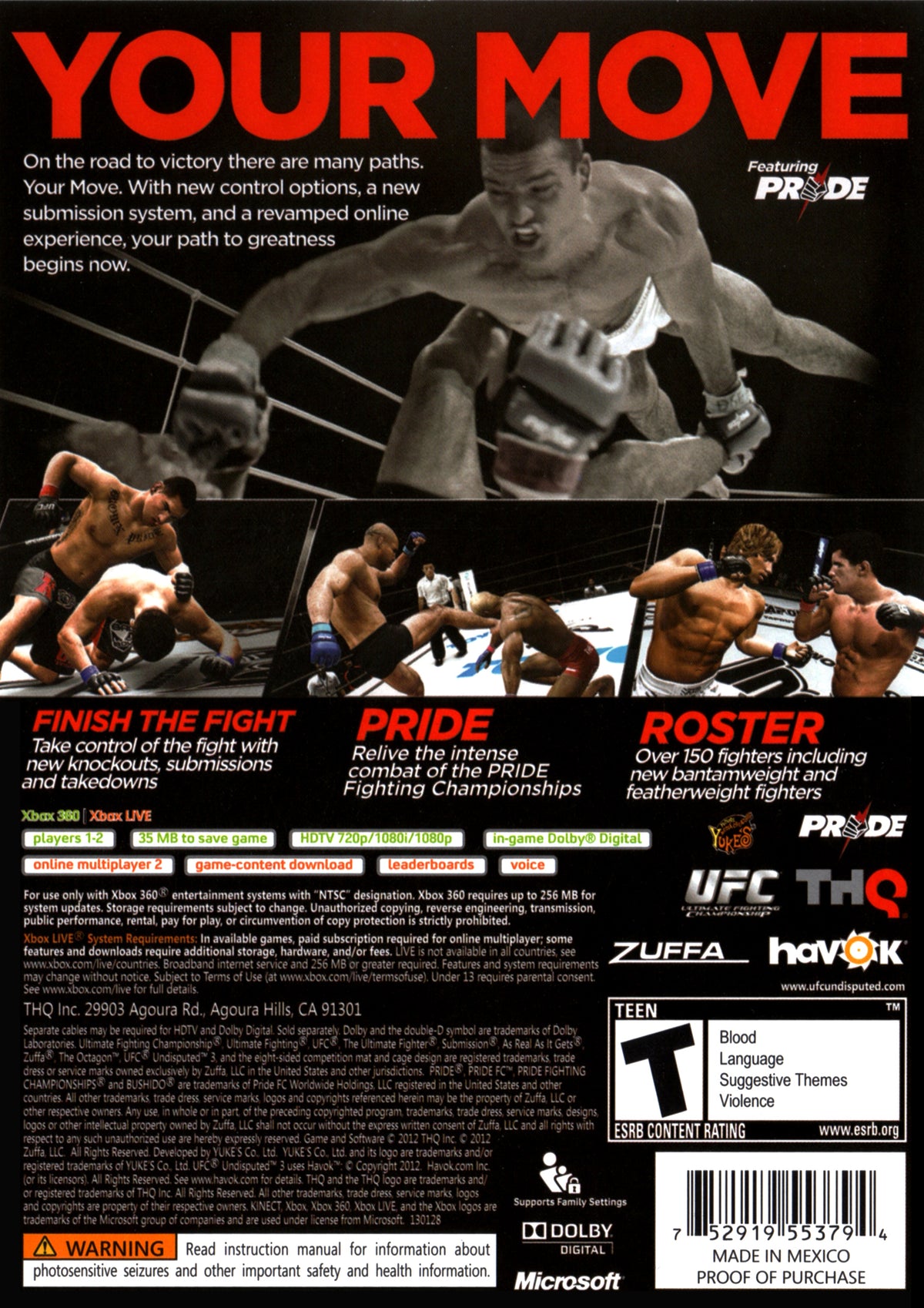 
UFC Undisputed 3 | Xbox 360 | back cover 1 | Region: North America | Source: LaunchBox