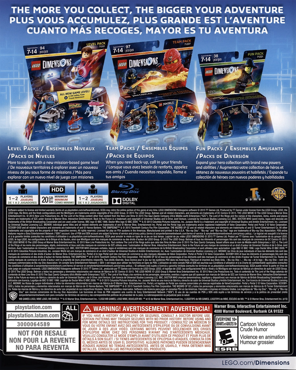 
LEGO Dimensions | PlayStation 4 | back cover 1