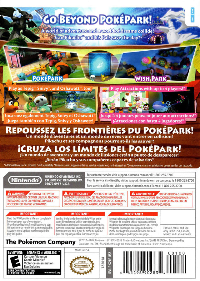 
PokéPark 2: Wonders Beyond | Wii | back cover 1