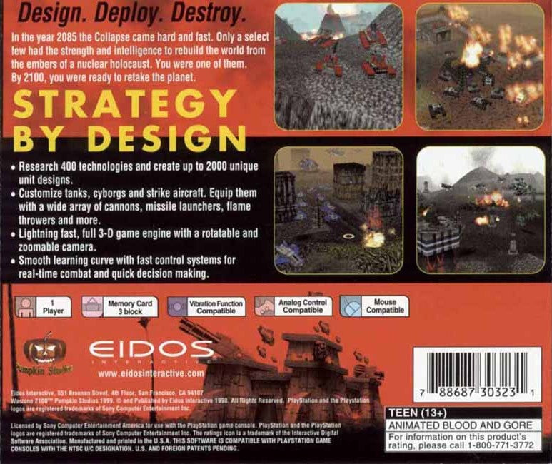 Warzone 2100 | PlayStation | back cover 1