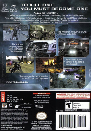 
Terminator 3: The Redemption | GameCube | back cover 1