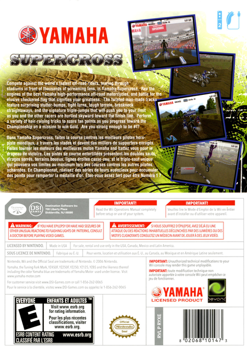 
Yamaha Supercross | Wii | back cover 1