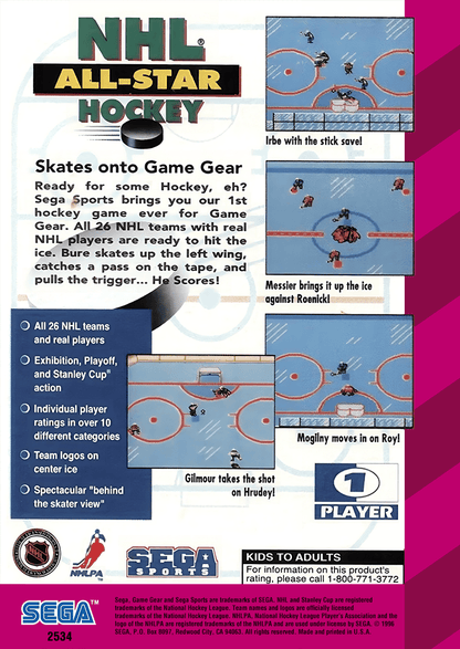 
NHL All-Star Hockey | Game Gear | back cover 1