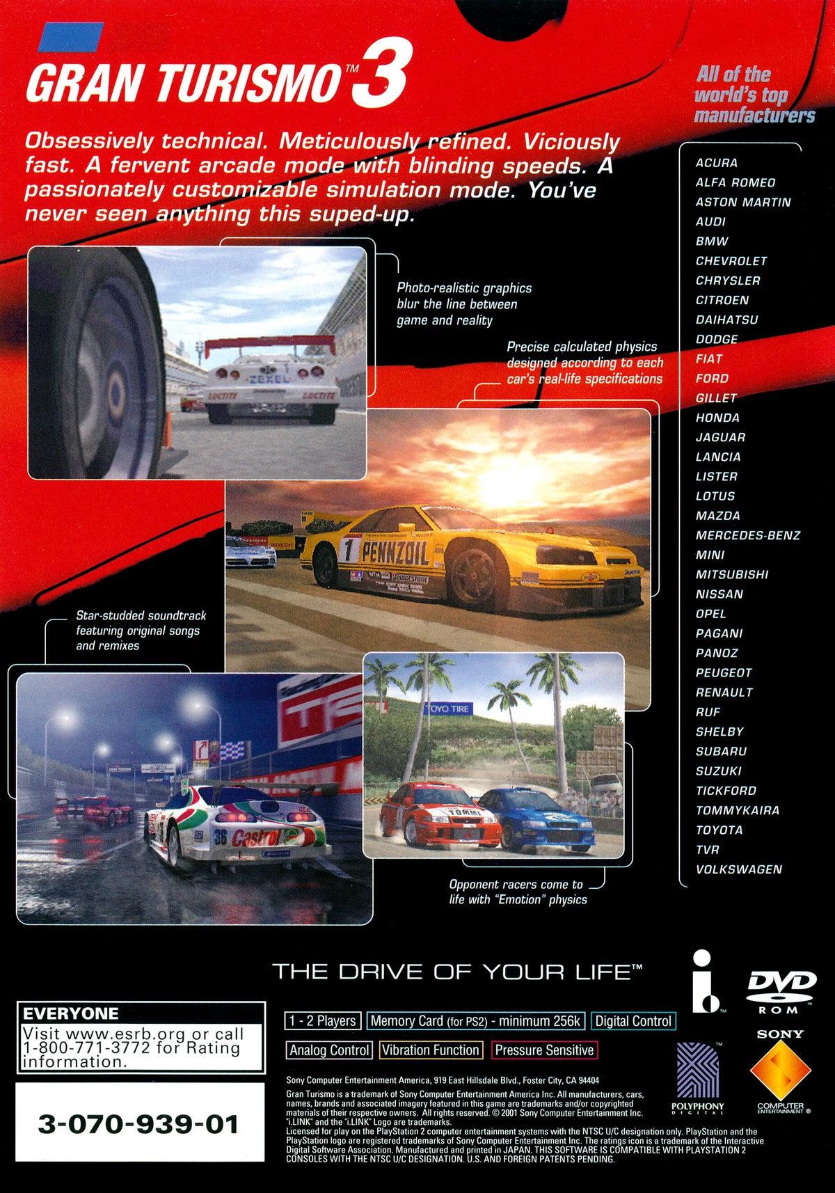 
Gran Turismo 3: A-spec | PlayStation 2 | back cover 1
