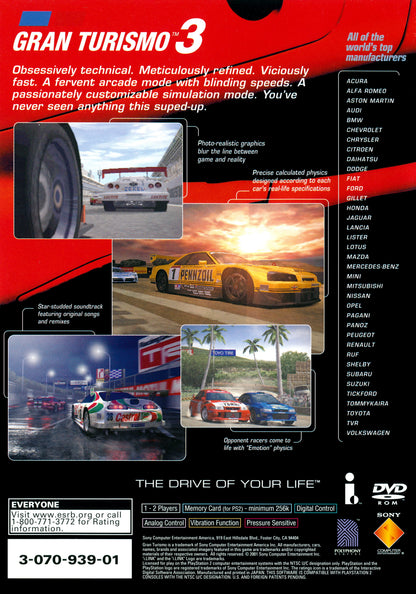 
Gran Turismo 3: A-spec | PlayStation 2 | back cover 1