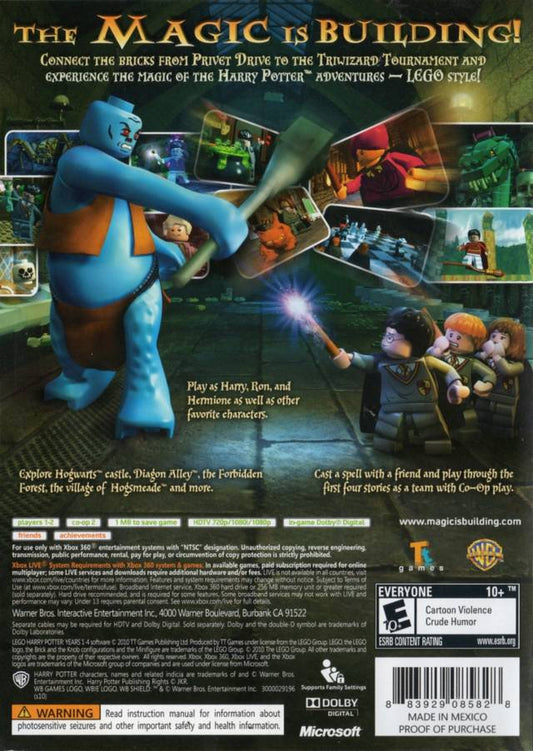 
LEGO Harry Potter: Years 1-4 | Xbox 360 | back cover 1 | Region: North America | Source: LaunchBox