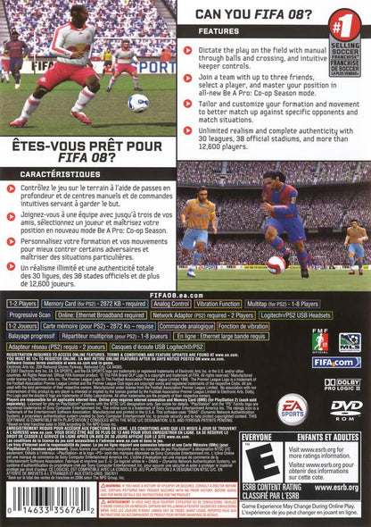 
FIFA Soccer 08 | PlayStation 2 | back cover 1 | Region: North America | Source: LaunchBox