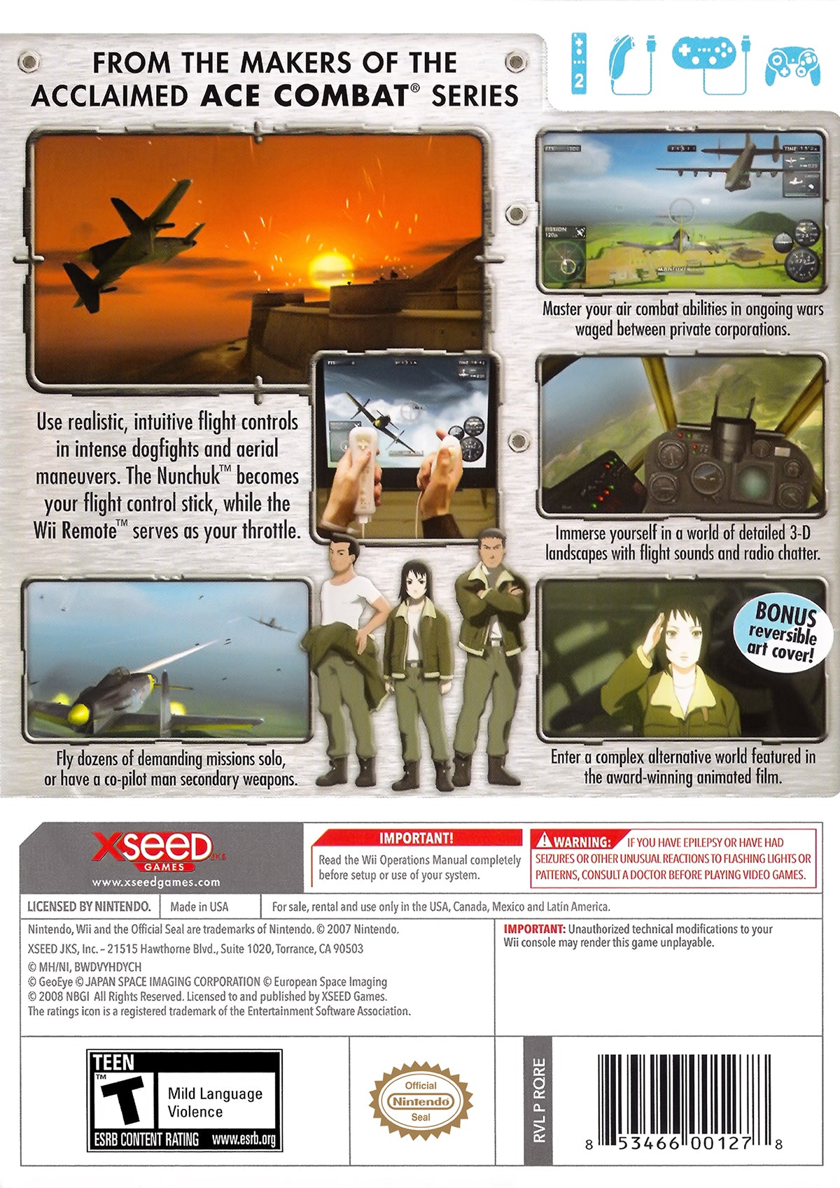 
The Sky Crawlers: Innocent Aces | Wii | back cover 1