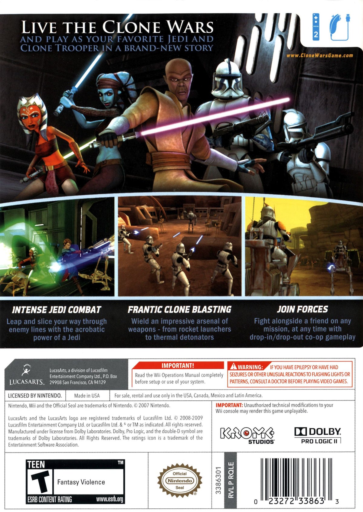 Star Wars: The Clone Wars - Republic Heroes | Wii | back cover 1