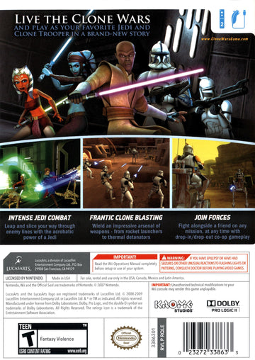 
Star Wars: The Clone Wars - Republic Heroes | Wii | back cover 1