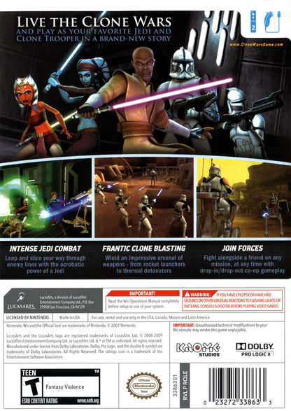 
Star Wars: The Clone Wars - Republic Heroes | Wii | back cover 1