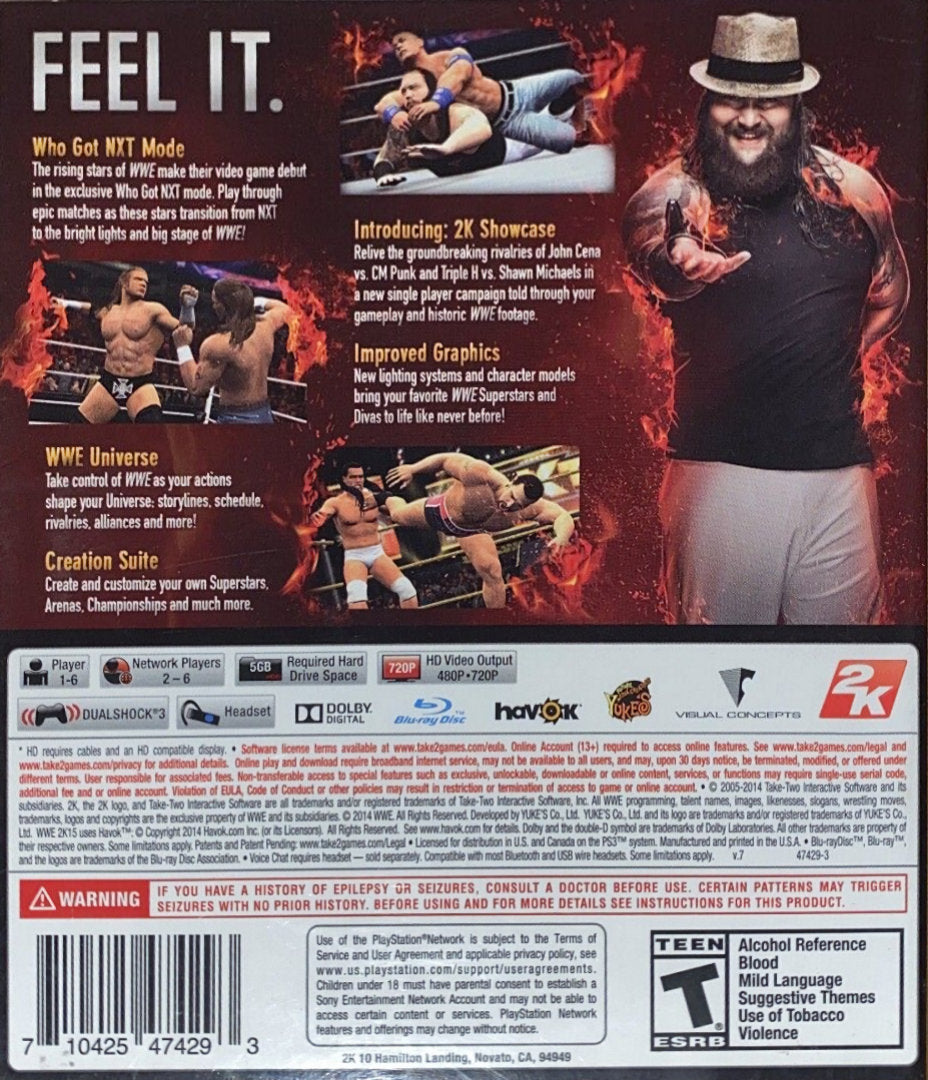 
WWE 2K15 | PlayStation 3 | back cover 1 | Region: North America | Source: LaunchBox