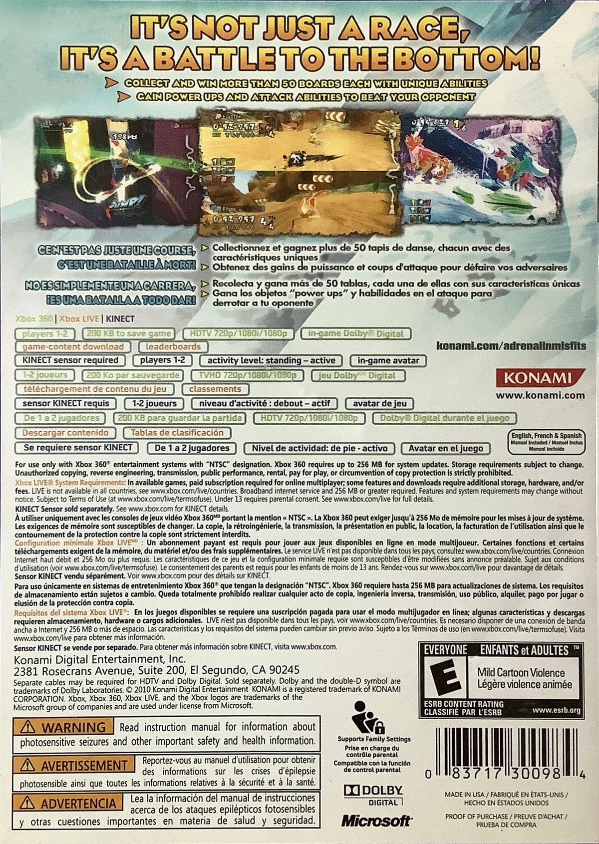 
Adrenalin Misfits | Xbox 360 | back cover 1