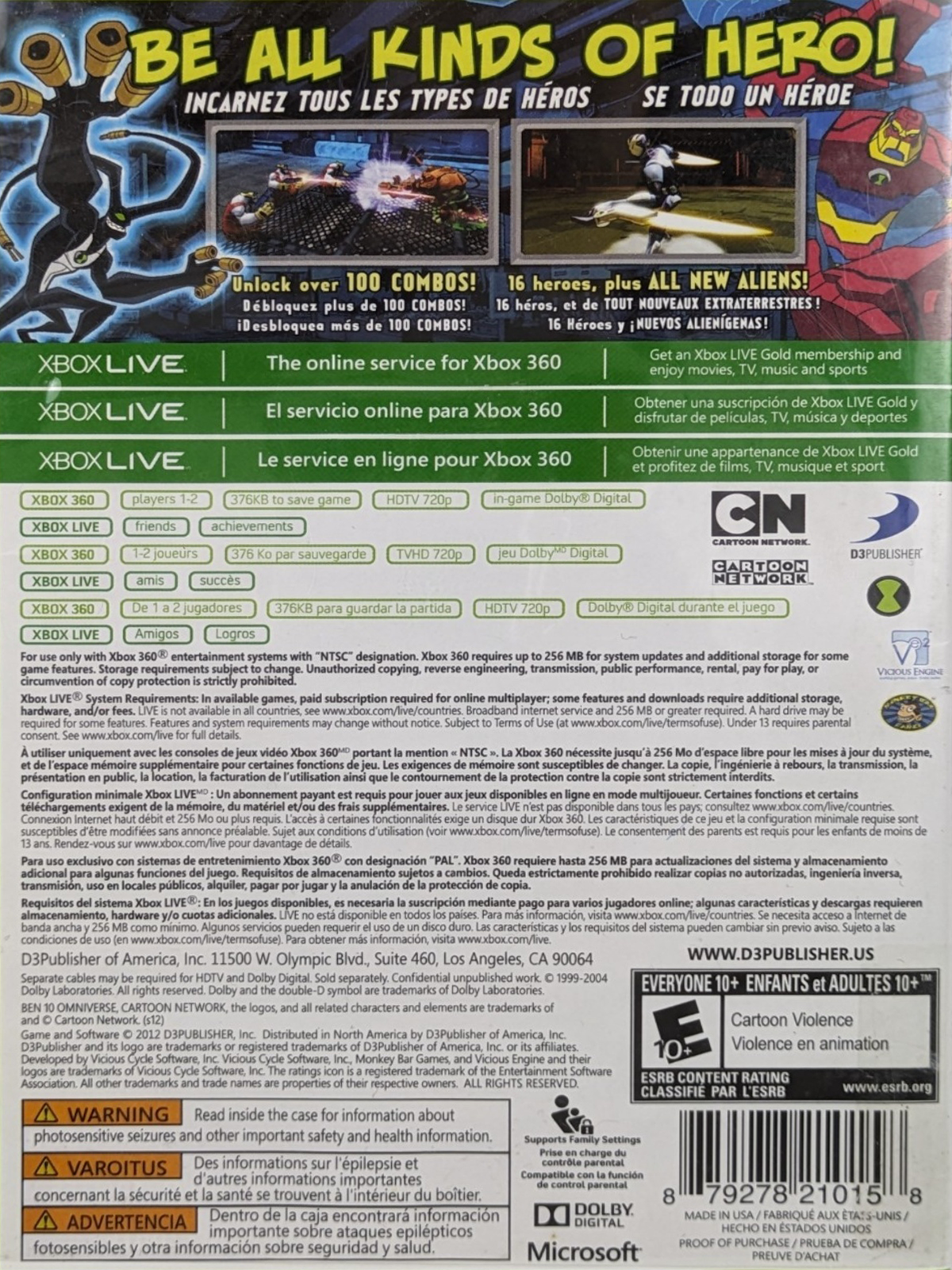 Ben 10: Omniverse | Xbox 360 | back cover 1