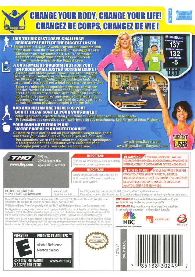 The Biggest Loser | Wii | back cover 1