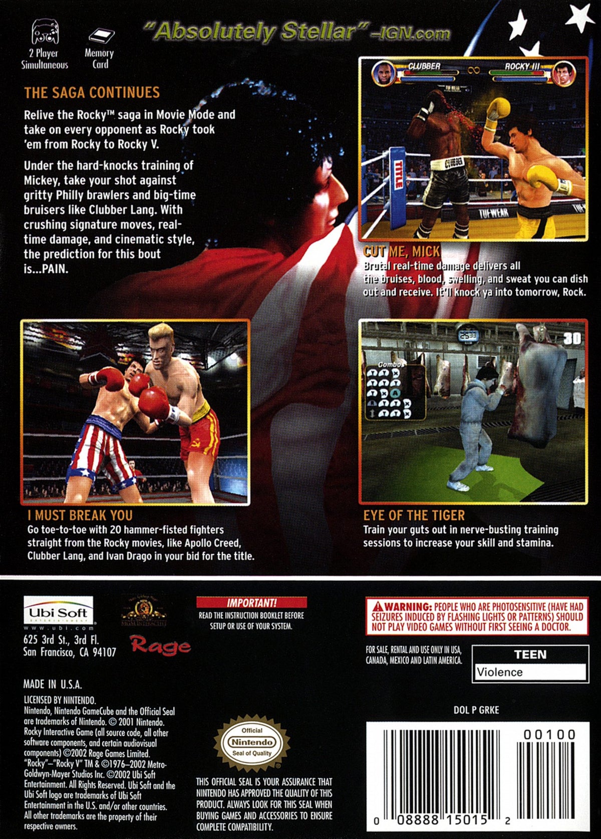 
Rocky | GameCube | back cover 1