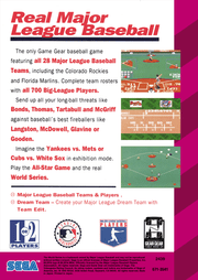 
World Series Baseball | Game Gear | back cover 1 | Region: North America | Source: LaunchBox