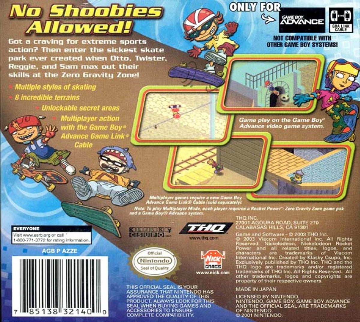 
Rocket Power: Zero Gravity Zone | Game Boy Advance | back cover 1