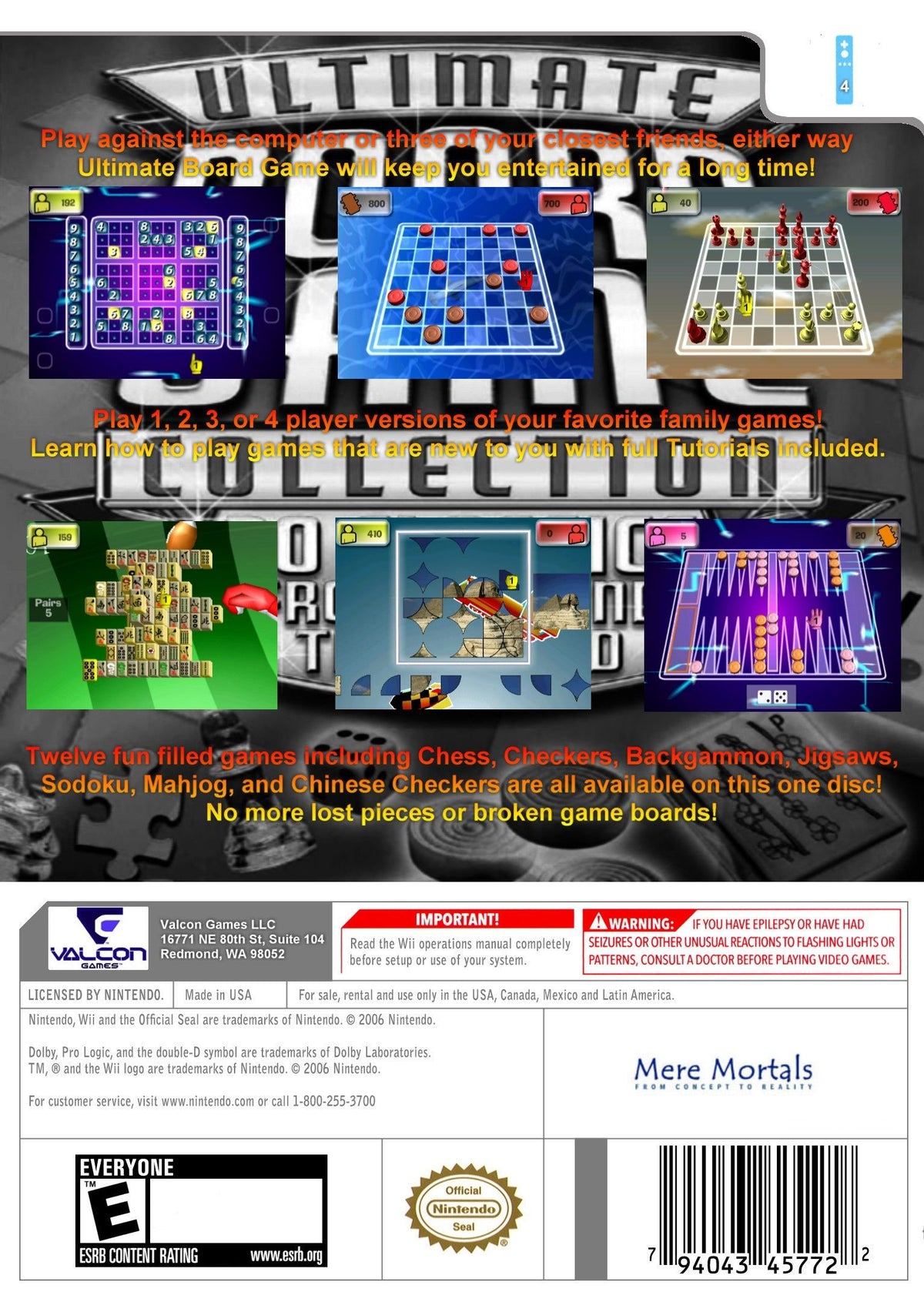 
Ultimate Board Game Collection | Wii | back cover 1