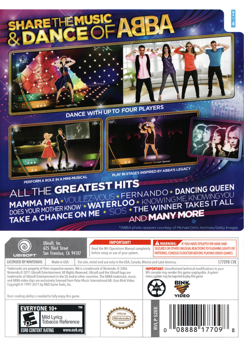 
ABBA You Can Dance | Wii | back cover 1