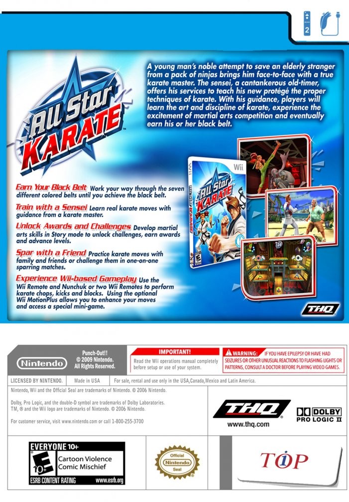
All Star Karate | Wii | back cover 1